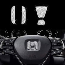 Load image into Gallery viewer, Crystal Car Steering Wheel Decoration for Honda Civic Accord Fit CRV HRV Pilot Odyssey Clarity Covers Bling Interior Accessories
