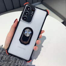 Load image into Gallery viewer, Corners Bumper Shockproof Phone Case For Samsung Galaxy S21 S20 FE S10 Plus Note 20 Ultra A42 5G A51 A71 Soft Ring Holder Cover
