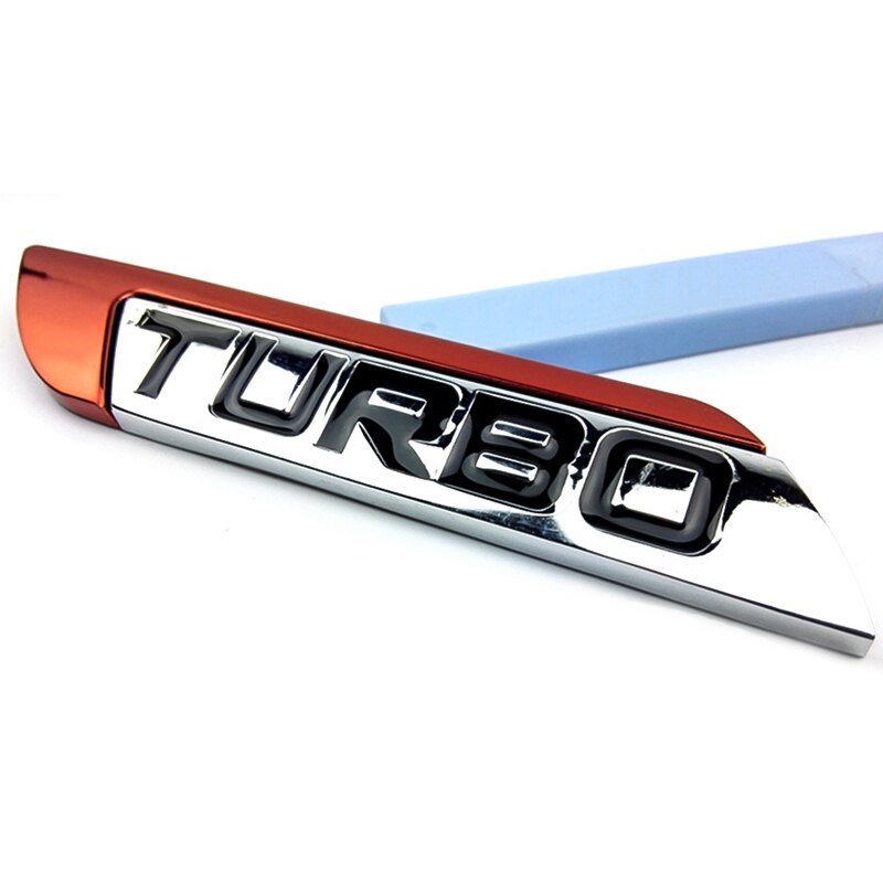 Car Auto Body Fender Metal 3D Sticker Turbo Logo Emblem Decoration Badge Car Exterior Trim Accessories