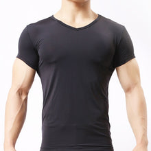 Load image into Gallery viewer, Men&#39;s Sheer Undershirts/Man Ice Silk Mesh See through Basics Shirts/Gay Sexy Fitness Bodybuilding Underwear
